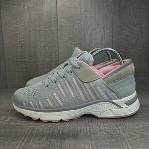 Zeba Hands Free Slip On Athletic Walking Sneaker Shoes Rose Pink Gray Womens 9.5